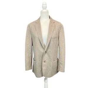 Eleventy Sport Coat (50) Fits A Medium Taupe Wool Blend Blazer Italy Luxury